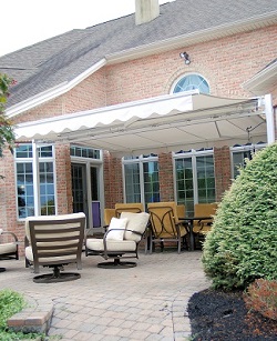 free standing awning on patio