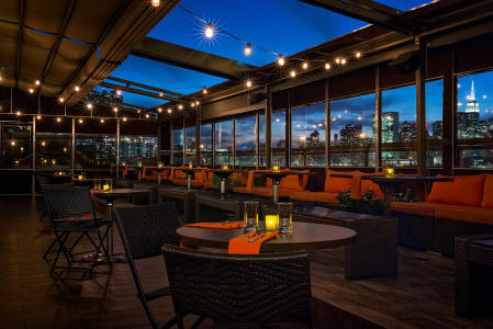 Roof-top dining with weather protection