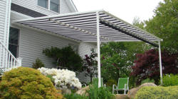 integrated pergola, awning and dop shade