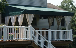 stationary canopy with side curtains